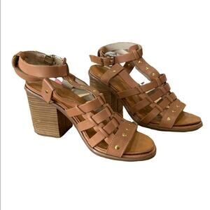 Seychelles sandal heel shoes leather uppers rubber sole size 7.5